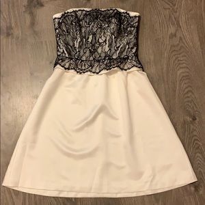 Off white and black lace dress